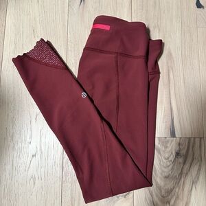 Lululemon | Tight Stuff Tight | Wine Berry Red | Size 6